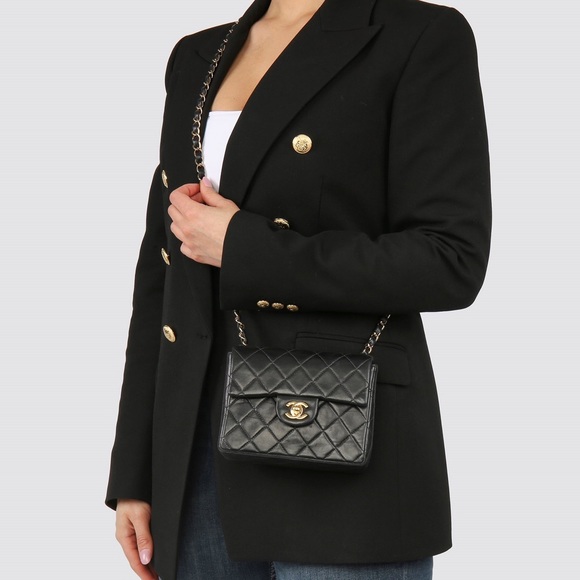 CHANEL Classic Leather Mini Flap Bag: 24k Gold Chain Crossbody Bag - Picture 14 of 14
